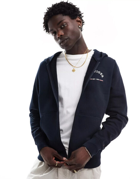 Tommy Hilfiger Zip-Thru Hoody in Dark Blue