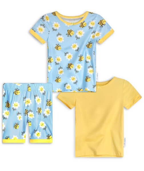 Baby Girls Three Piece Snug Fit Pajama Set