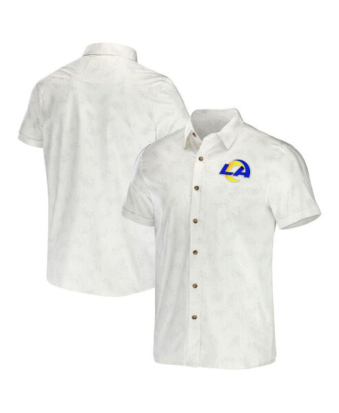 Men's NFL x Darius Rucker Collection by White Los Angeles Rams Woven Button-Up T-shirt