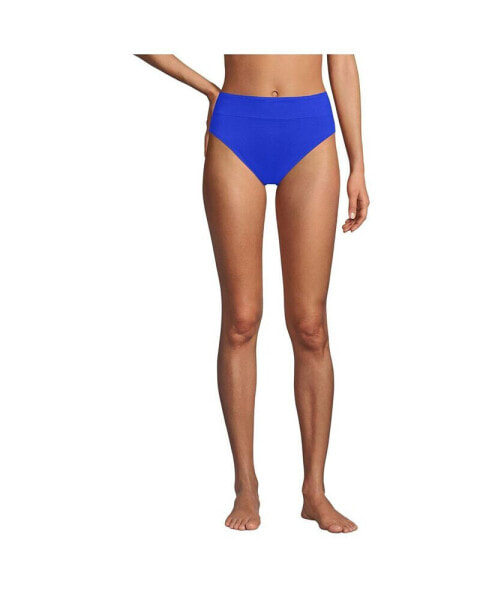 Women's Chlorine Resistant High Leg High Waisted Bikini Swim Bottoms