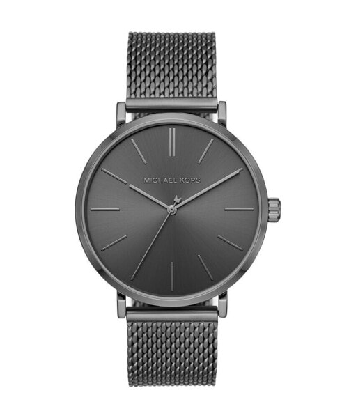 Men's Auden Three-Hand Gunmetal Stainless Steel Mesh Watch 42mm MK7151