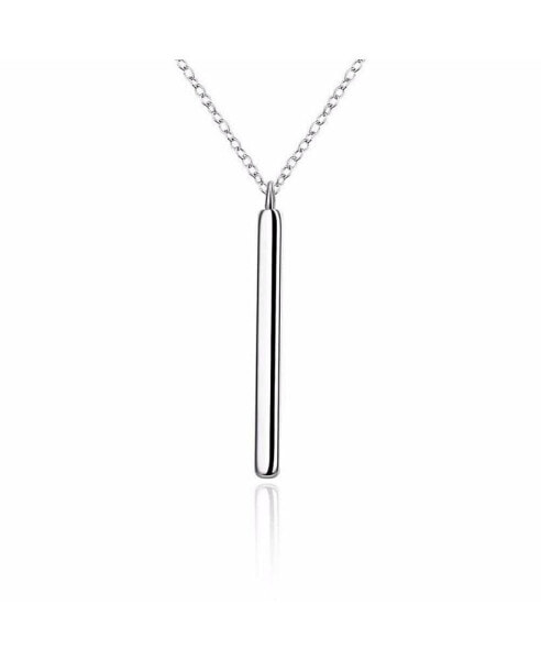 Hollywood Sensation vertical Bar Necklace- Vertical Bar Necklace Silver