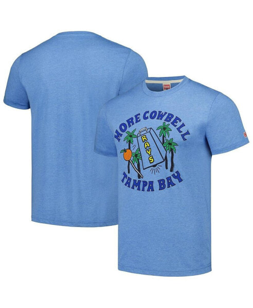 Men's Light Blue Tampa Bay Rays Doddle Collection More Cowbell Tri-Blend T-shirt
