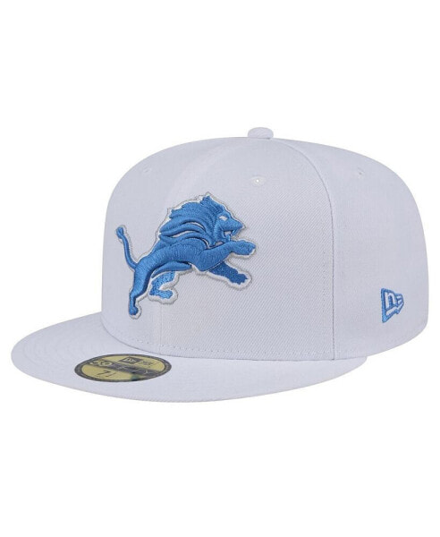 Men's White Detroit Lions Omaha 59FIFTY Fitted Hat