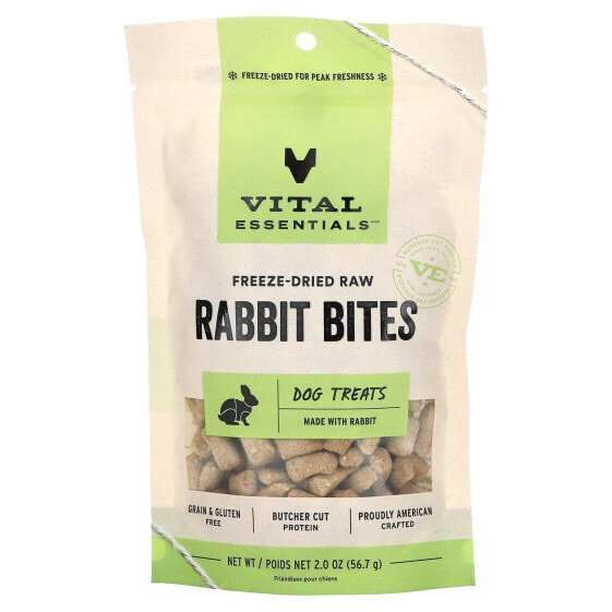Freeze-Dried Raw Dog Treats, Rabbit Bites, 2 oz (56.7 g)