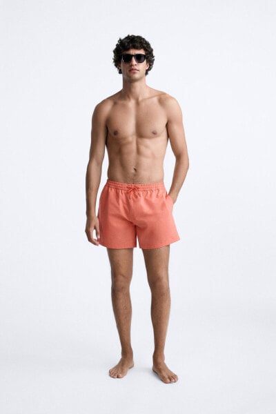 REGULAR SEERSUCKER SWIMMING TRUNKS