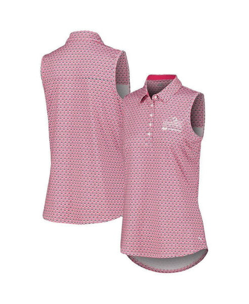 Women's Pink Arnold Palmer Invitational Deco Sleeveless Mattr Polo