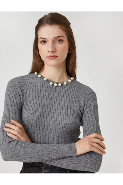 Свитер Koton Ribbed Pearl Knit