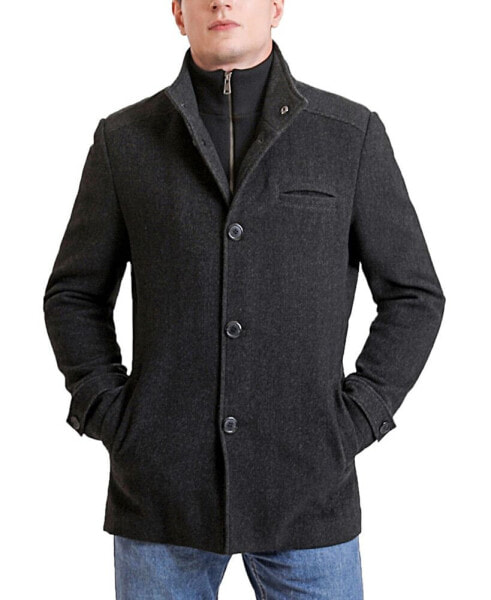 Пальто Landing Leathers для мужчин Russell Herringbone Wool с бубоном.