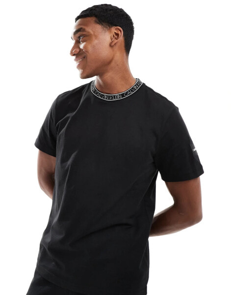 Calvin Klein ASOS exclusive running logo t-shirt in black