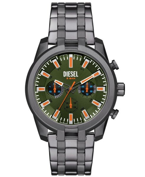 Men's Split Chronograph Gunmetal Stainless Steel Watch 43mm
