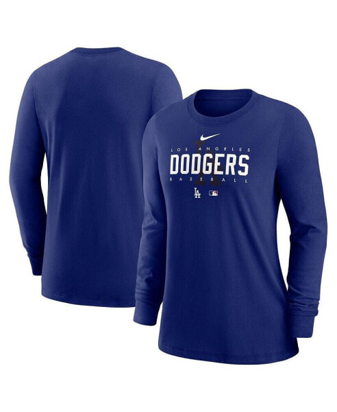 Футболка с длинным рукавом Nike женская коллекция Los Angeles Dodgers Authentic Collection Legend Performance