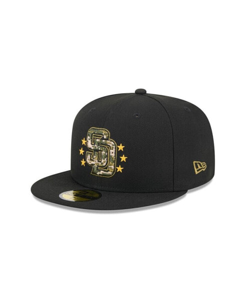 Men's Black San Diego Padres 2024 Armed Forces Day On-Field 59FIFTY Fitted Hat