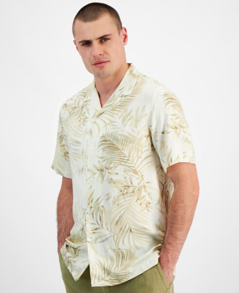 Men's Gado Leaf Regular-Fit Printed Button-Down Camp Shirt, Created for Macy's