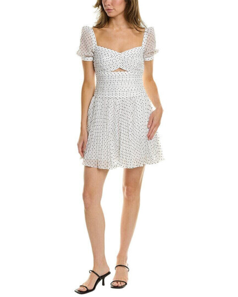 Платье с кружевными вставками Self-Portrait Polka Dot Mini Dress