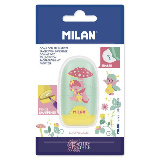 MILAN Blister Pack Eraser With Pencil Sharpener Capsule Fairy Tale Special Series