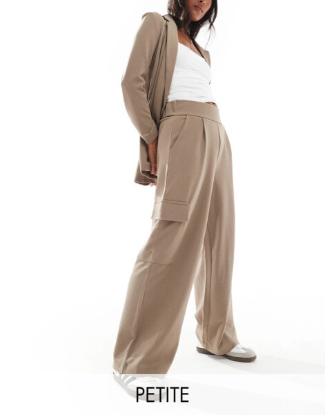 JDY Petite side pocket cargo trousers co-ord in brown