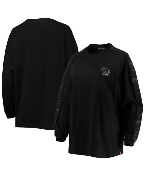 Women's Black Chicago Fire Tri-Blend Long Sleeve T-shirt