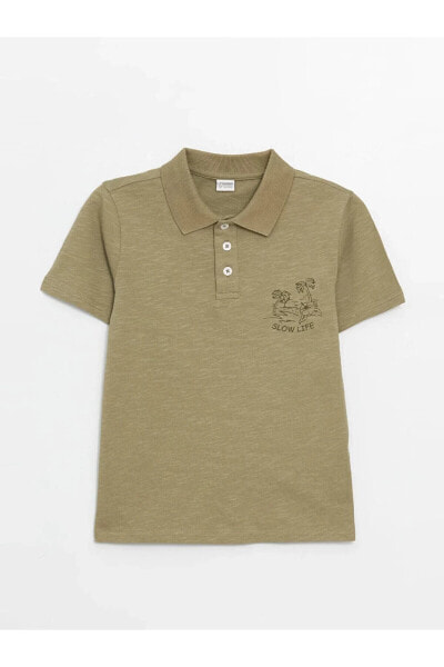 LCW Kids Polo Yaka Baskılı Kısa Kollu Erkek Çocuk Tişört