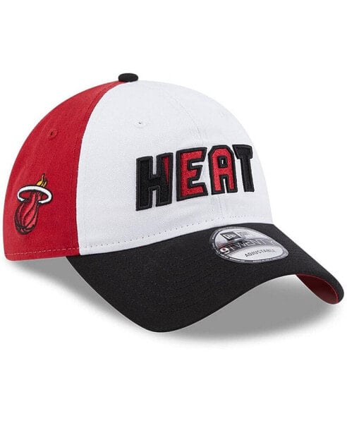Men's White, Black Miami Heat Back Half 9TWENTY Adjustable Hat