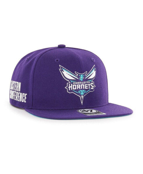 Men's Purple Charlotte Hornets Sure Shot Captain Snapback Hat