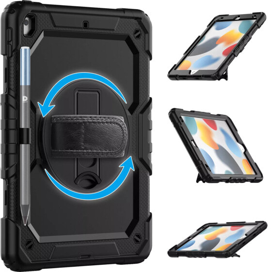 DEQSTER 360 Grad Rugged Case - für Apple iPad 10.2" 7./8./9. Gen. - mit Handschlaufe - (Protective) Covers