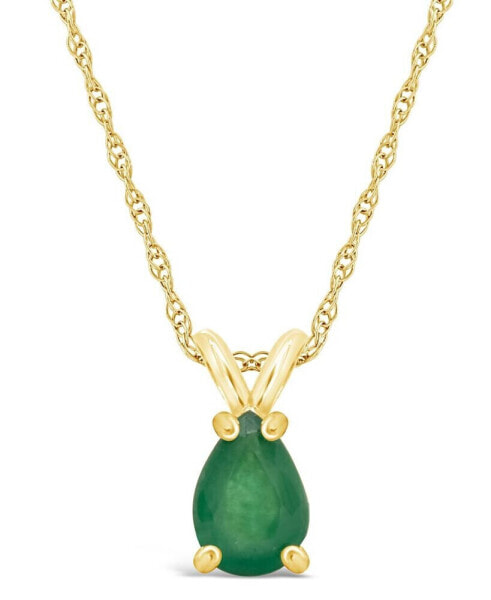 Macy's emerald (3/4 ct. t.w.) Pendant Necklace in 14k Yellow Gold (Also in Ruby & Sapphire)