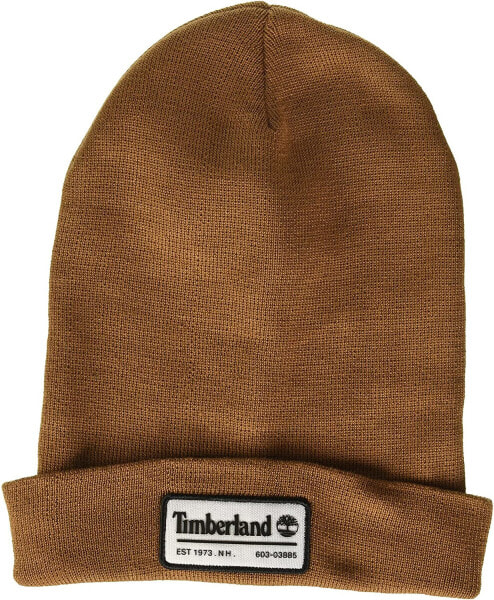Мужская шапка коричневая трикотажная Timberland Men's Long Patch Beanie