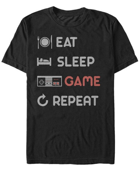 Nintendo Men's NES Eat Sleep Game Repeat Short Sleeve T-Shirt