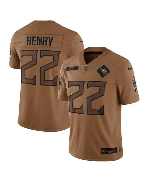 Men's Derrick Henry Brown Distressed Tennessee Titans 2023 Salute To Service Limited Jersey