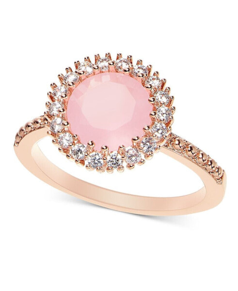 Rose Gold-Tone Pavé & Color Crystal Halo Ring, Created for Macy's