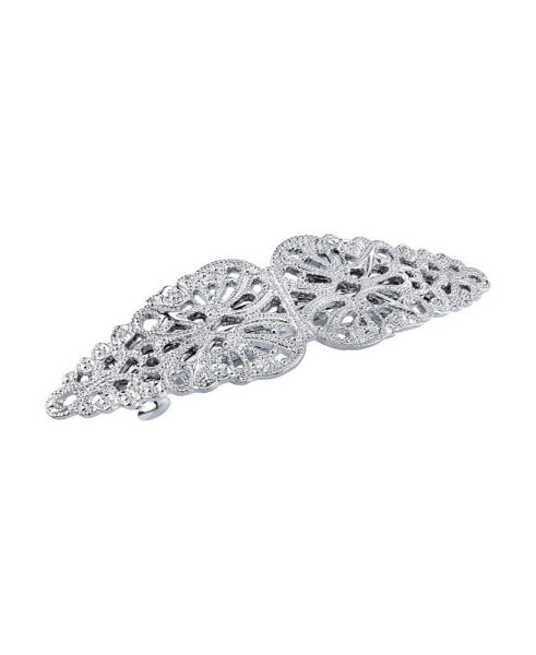 Women's Silver-Tone Filigree Barrette