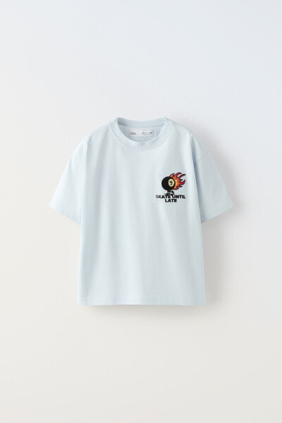 Embroidered billiard ball t-shirt
