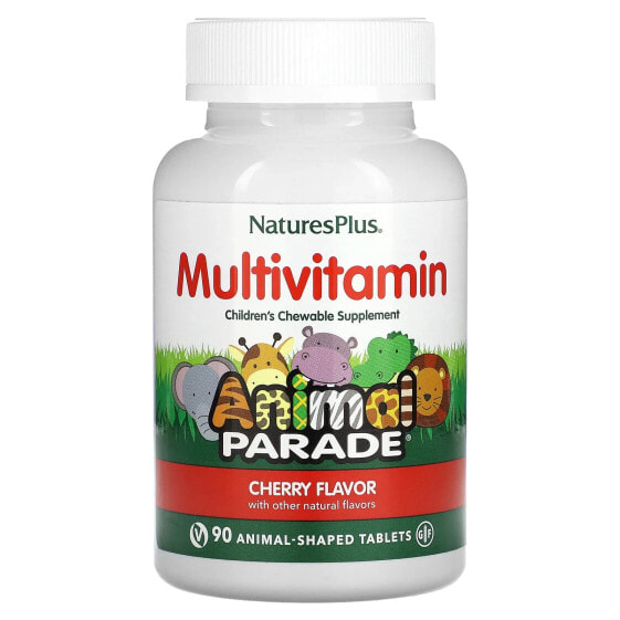 Витаминно-минеральный комплекс NaturesPlus Animal Parade Gold, для детей, вкусы вишня, виноград и апельсин, 60 таблеток в форме животных