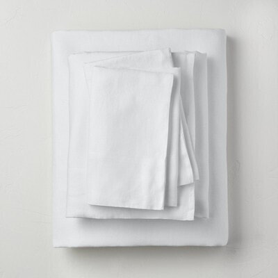 100% Washed Linen Solid Sheet Set - Casaluna