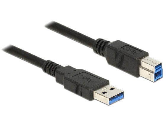 Разъем USB Delock 85069, 3 м, USB A - USB B, USB 3.2 Gen 1 (3.1 Gen 1), Мужской/Мужской, Черный