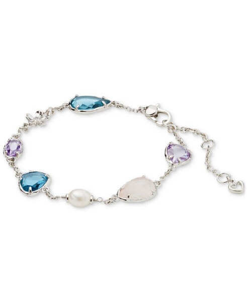 Silver-Tone Lilac Haze Station Bracelet