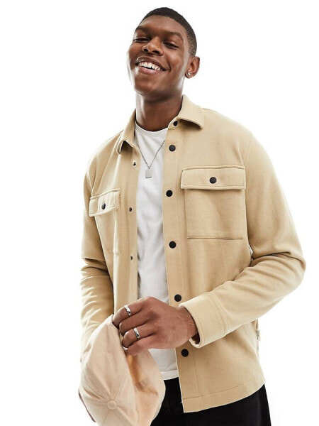 Selected Homme Jackie overshirt in cream