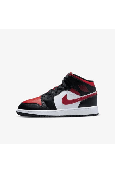 Кроссовки Nike Air Jordan 1 Mid Black Fire RedSKU: 554725-079