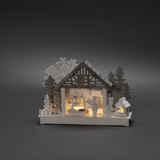 Konstsmide Wooden Silhouette House 6 LED - Light decoration figure - White - Wood - Ambience - Universal - IP20
