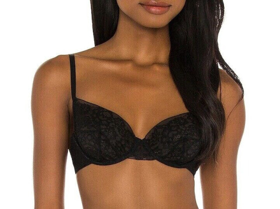 KIKI DE MONTPARNASSE 271293 Woman Black Stretch Lace Demi Bra Size 32D