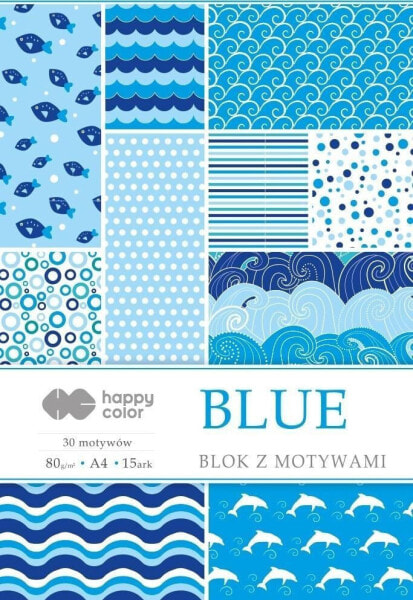 Happy Color Blok z motywami Blue A4/15ark HAPPY COLOR