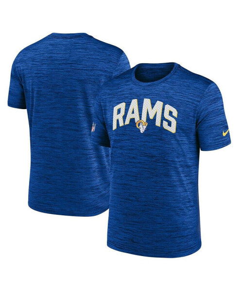 Men's Royal Los Angeles Rams Sideline Velocity Athletic Stack Performance T-shirt