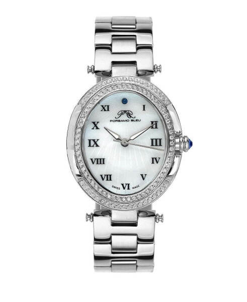 Women's South Sea Oval Crystal Stainless Steel Bracelet Watch 106ESSO