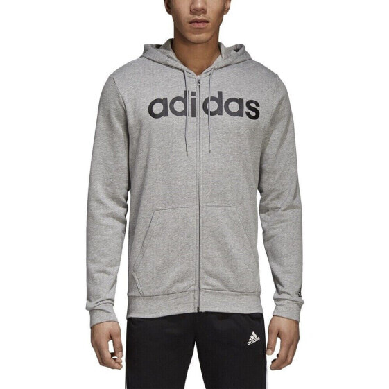 Adidas Essentials Camo Linear Men's Full Zip Hoodie Grey DM3131