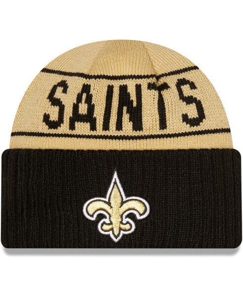 Men's Gold and Black New Orleans Saints Reversible Cuffed Knit Hat