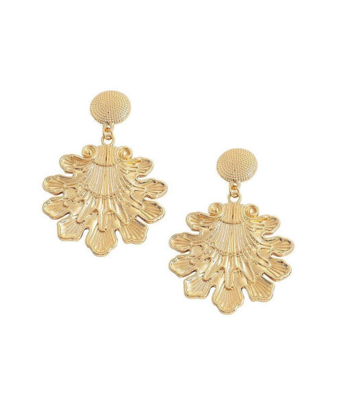 Women's Gold Floral Drop Earrings