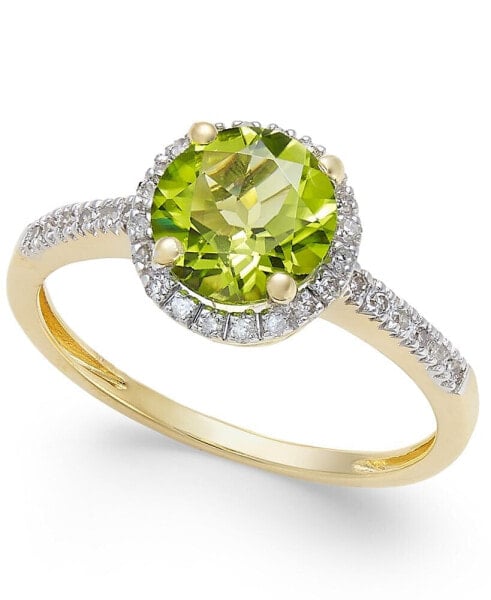 Кольцо Macy's Peridot and Diamond  in 14k Gold