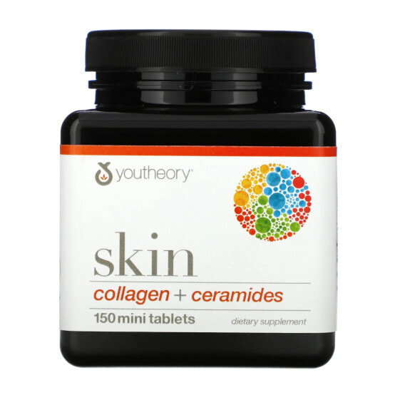 Витаминно-минеральный комплекс Youtheory Skin, Collagen + Ceramides, 150 мини-таблеток