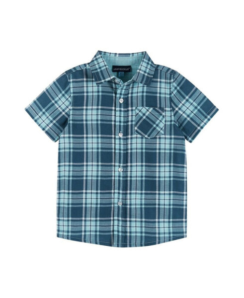 Toddler Boys / Blue Plaid Buttondown Shirt